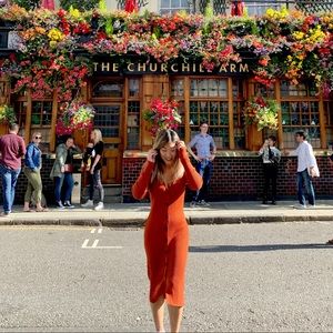 Long sleeve ribbed button sweater dress